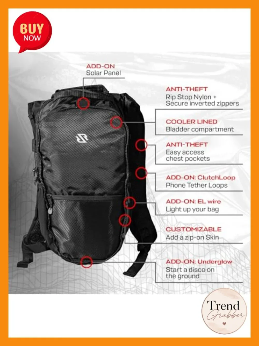 2L Hydration Backpack Anti-Theft Rave Festival Concert Gear Leak-Free